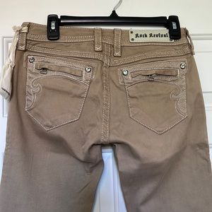 Rock Revival Brandy Tan straight leg jeans